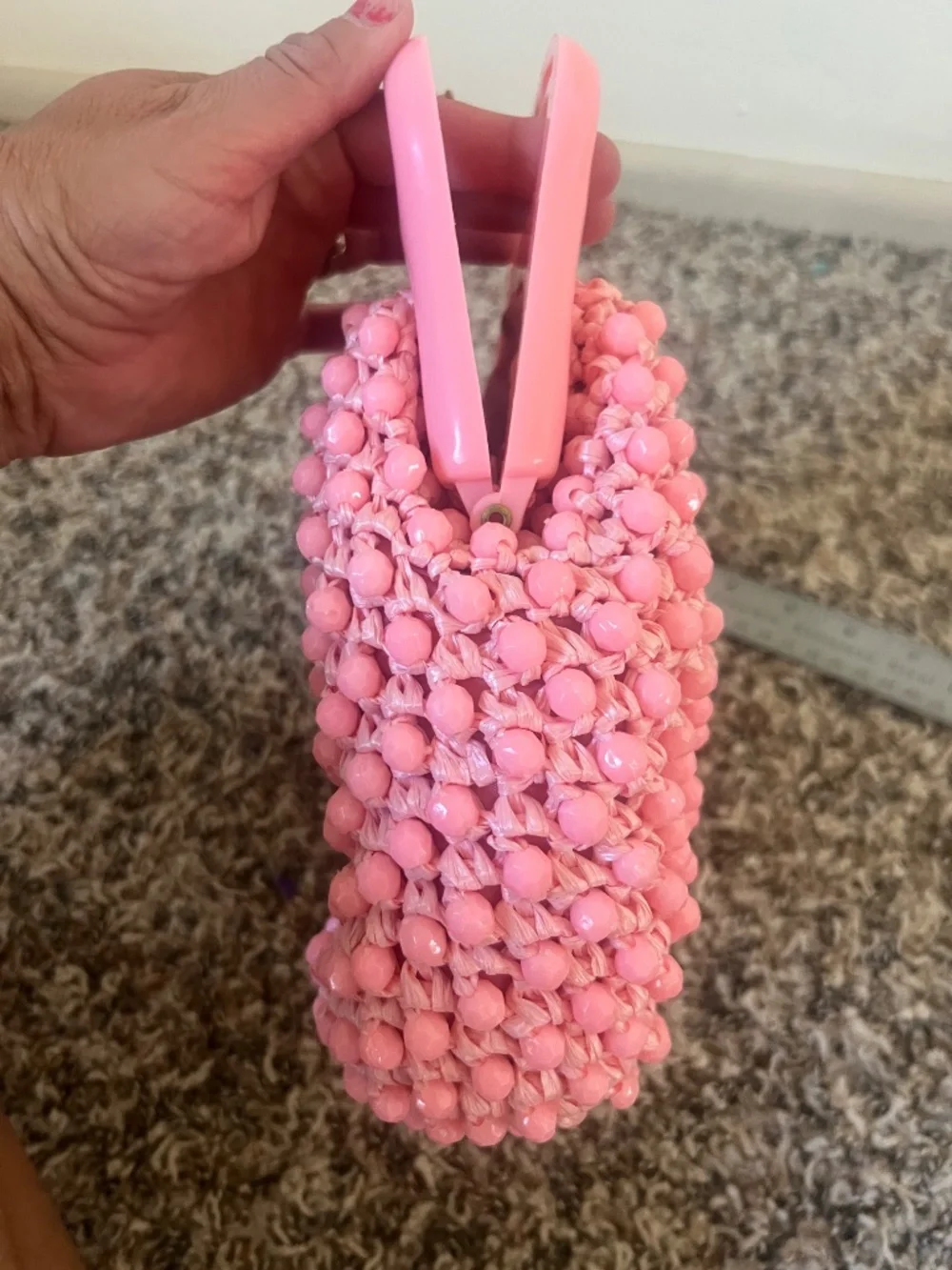 Babette Pink Beaded Vintage Handbag